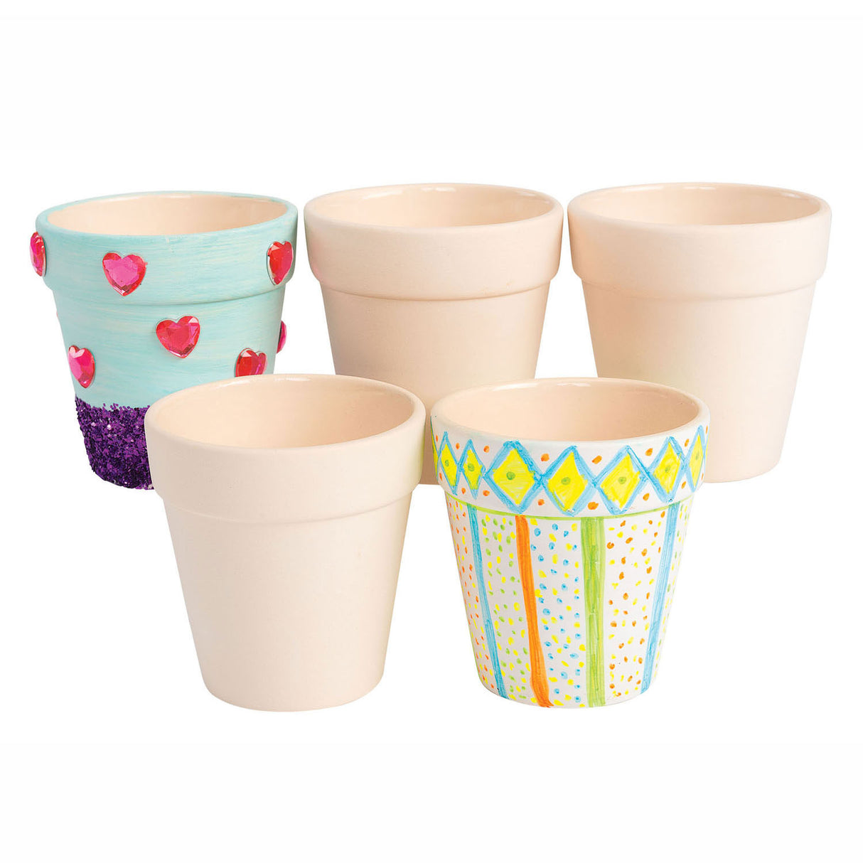 Colorations - décorez votre propre pot de fleurs en céramique. lot de 12