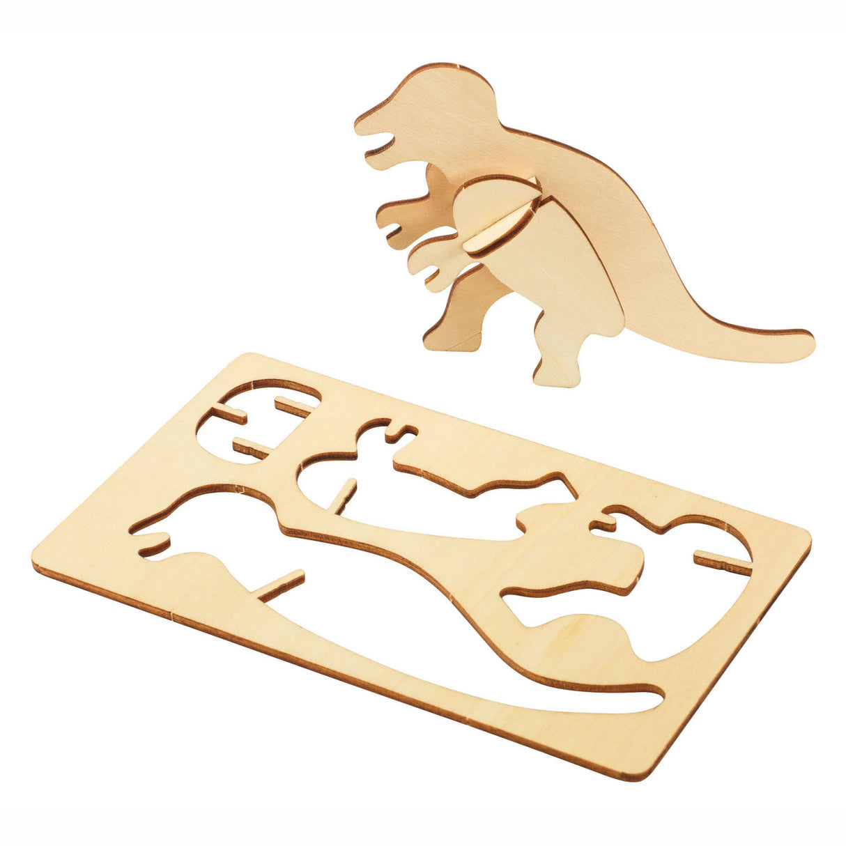 Colorations bouwpacket houten 3d dinosaurus, ensemble de 4