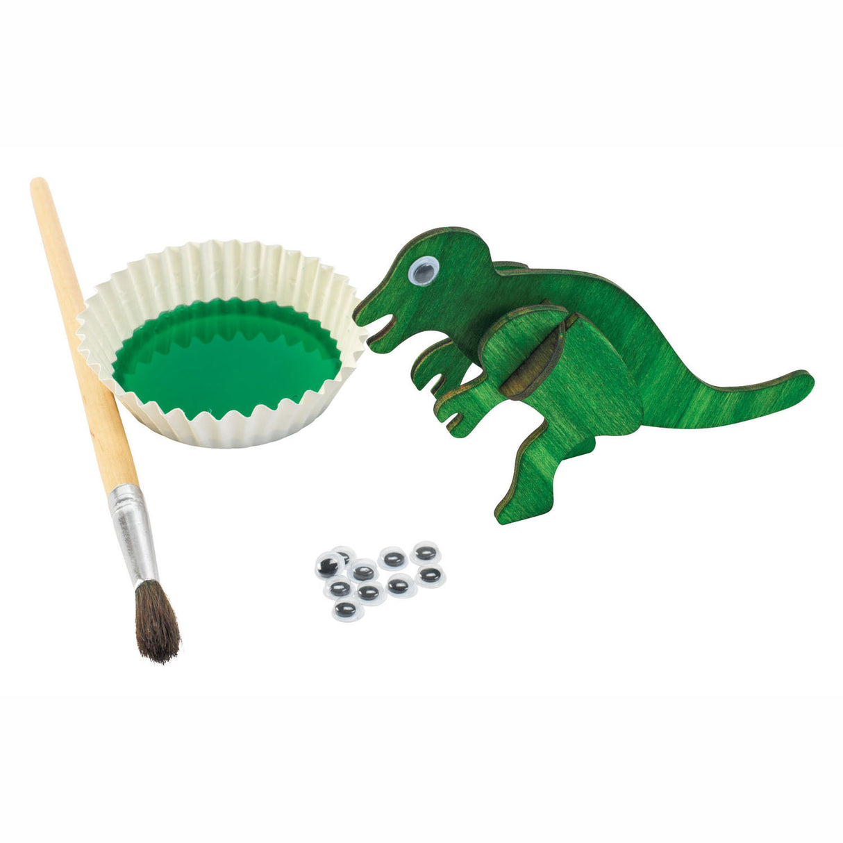 Colorations bouwpacket houten 3d dinosaurus, ensemble de 4