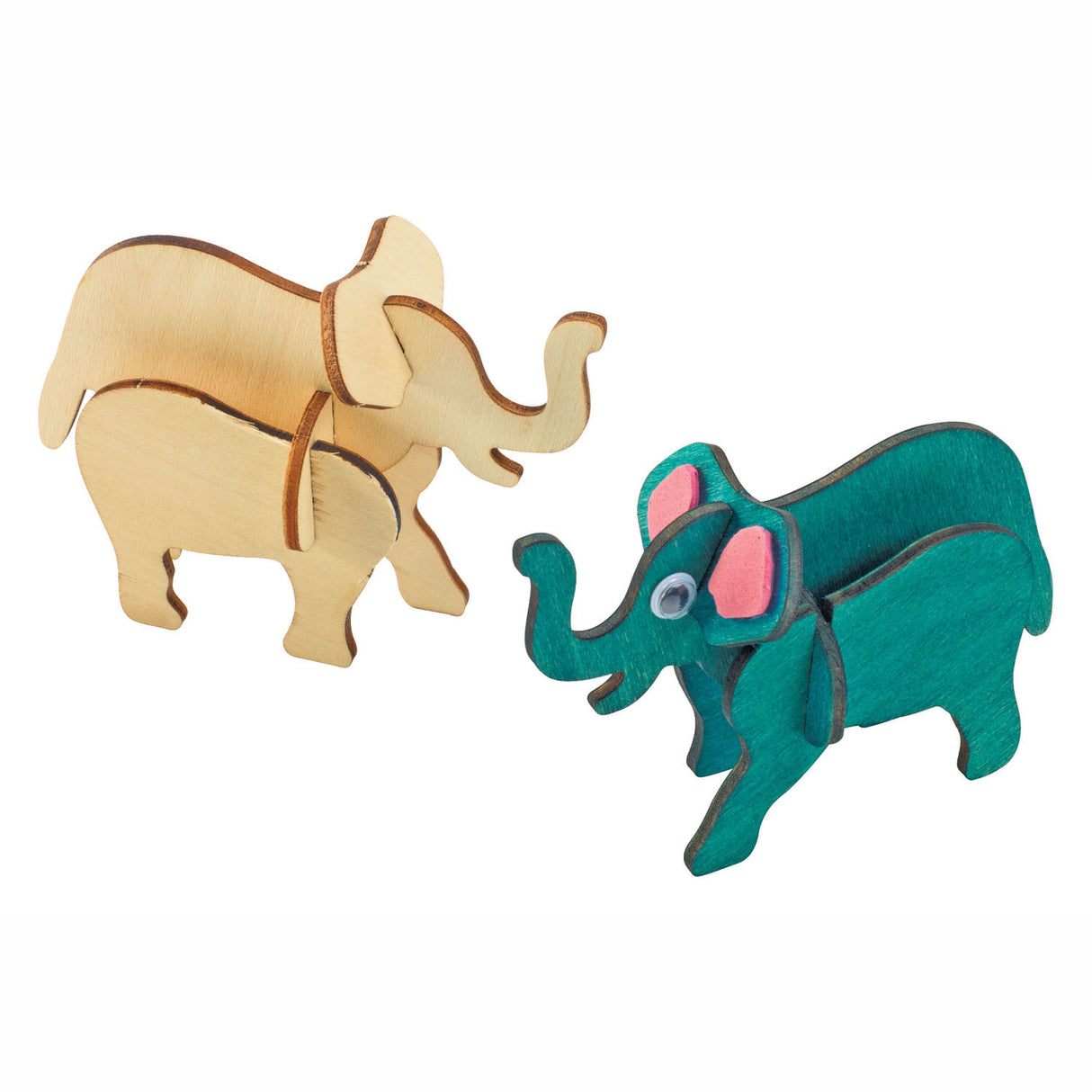 Colorations bouwpacket houten 3D jungled animaux, ensemble de 4