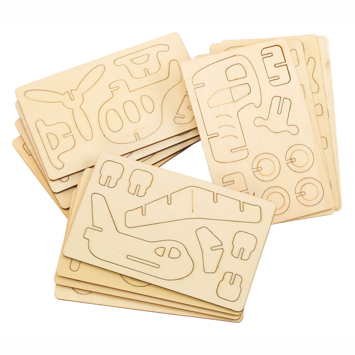 Colorations Construction Package Houten 3D Véhicules, ensemble de 4