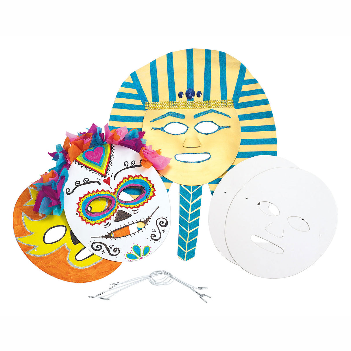 Colorations - réalisez et décorez vos propres masques en carton, lot de 24
