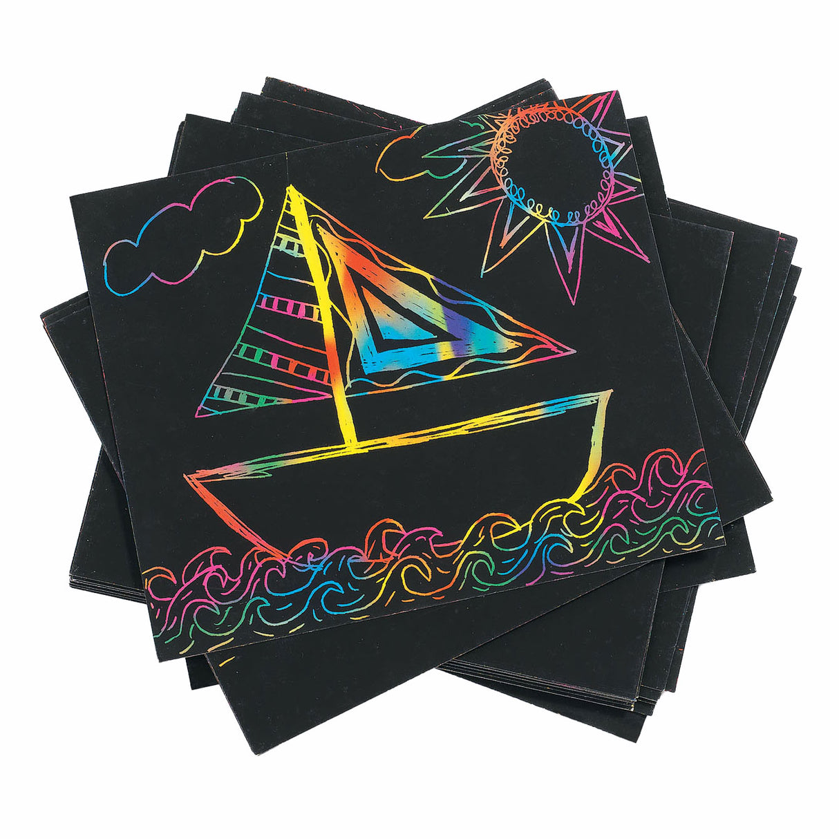 Colorations - cartes à gratter couleurs arc-en-ciel, lot de 100