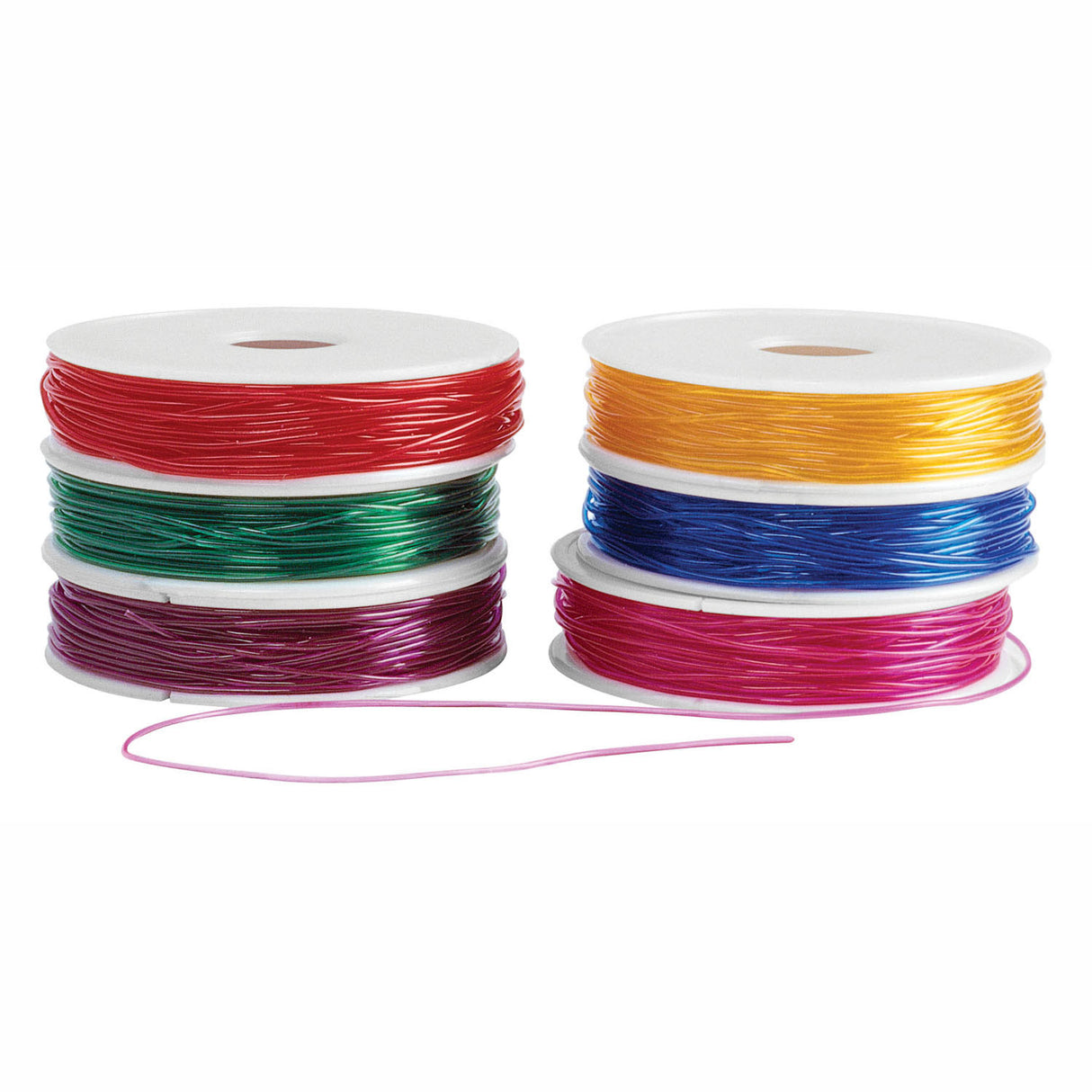 Colorations - cordon de perles extensible coloré 6 bobines, 55mtr.