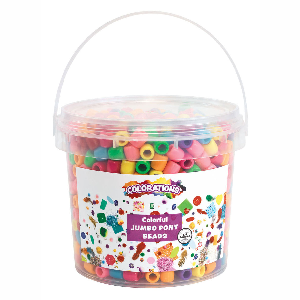 Colorations - grosses perles colorées en seau, 680 grammes