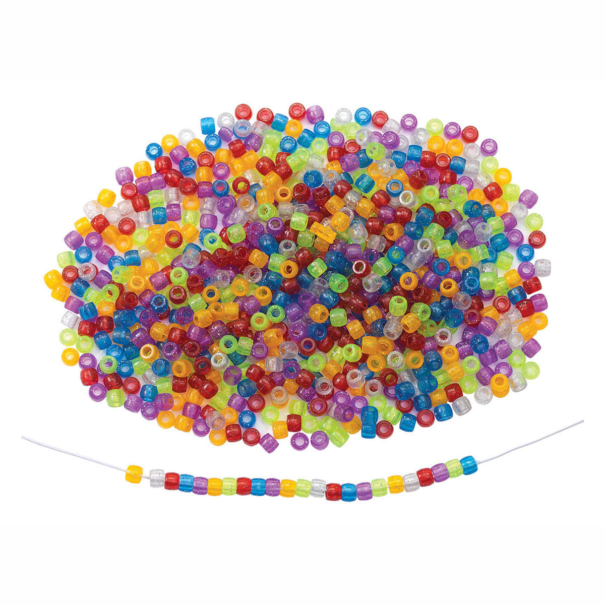 Colorations - perles à enfiler à paillettes colorées en sachet, 453 grammes