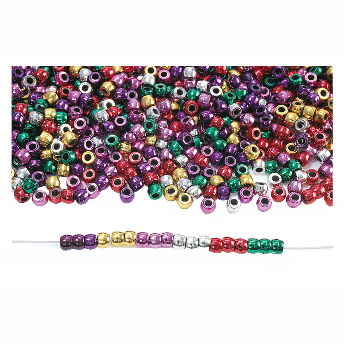 Colorations - enfilage de perles couleur métallisée en sachet, 453 grammes