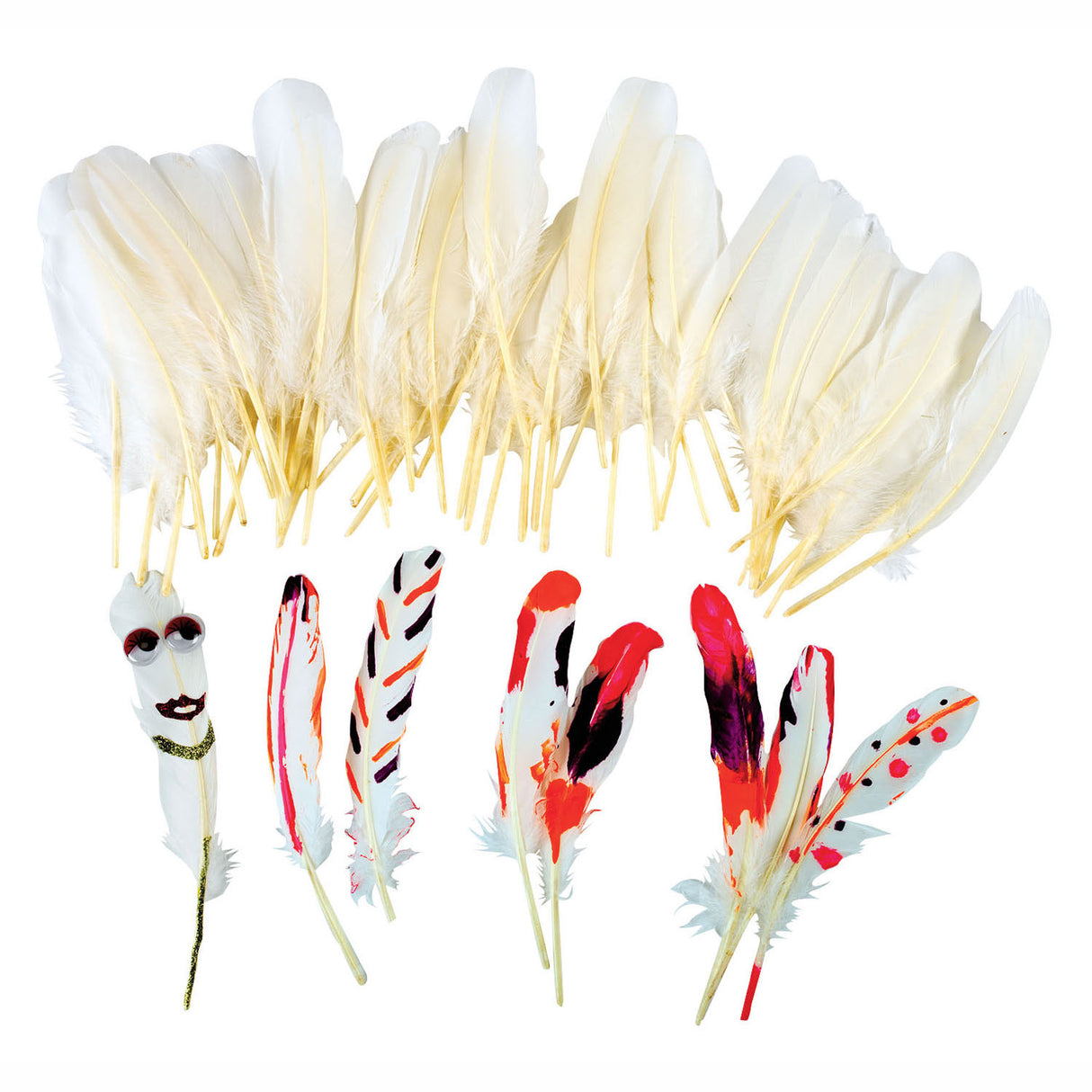 Colorations - plumes blanches naturelles, 48pcs.
