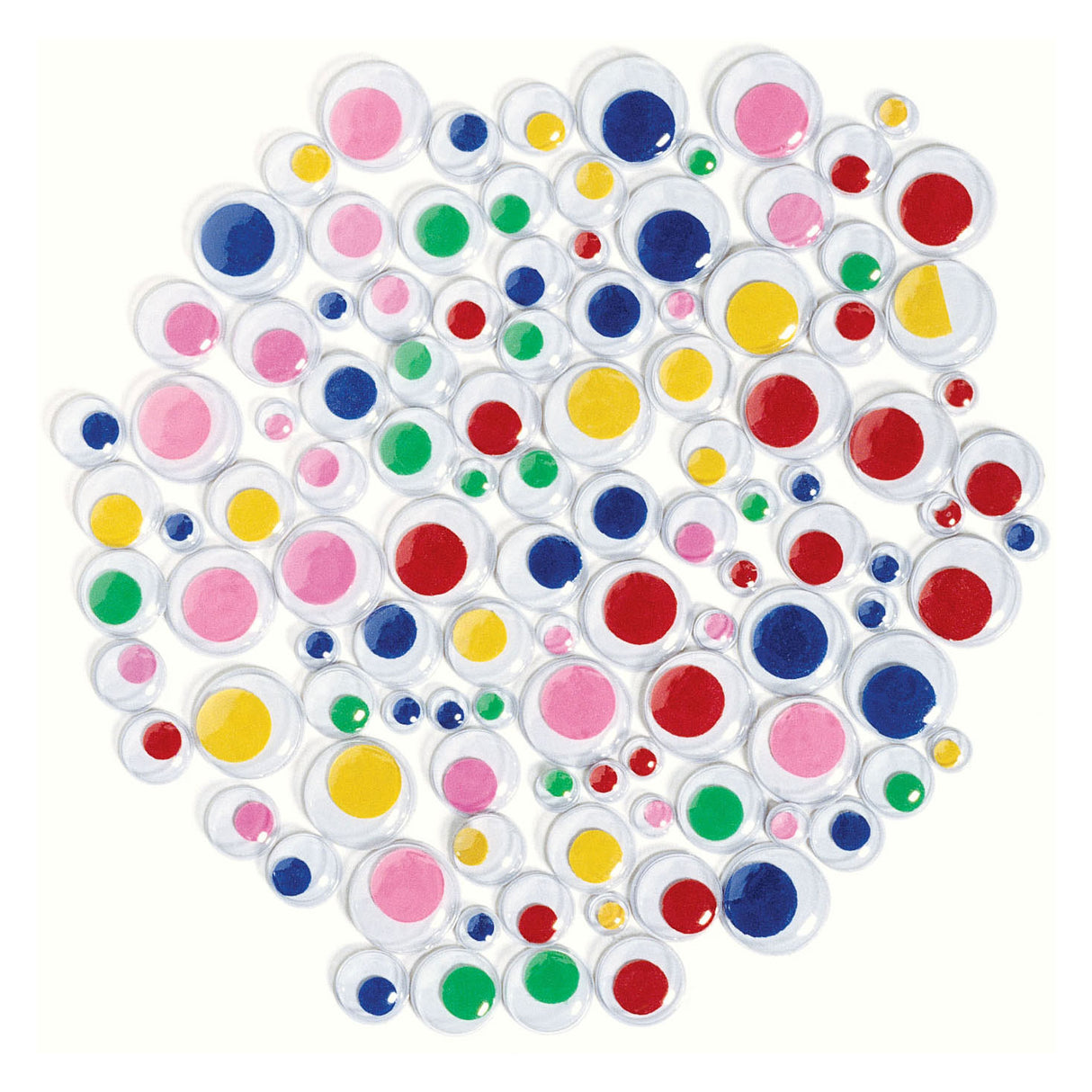 Colorations - yeux collants colorés autocollants, 100 pcs.