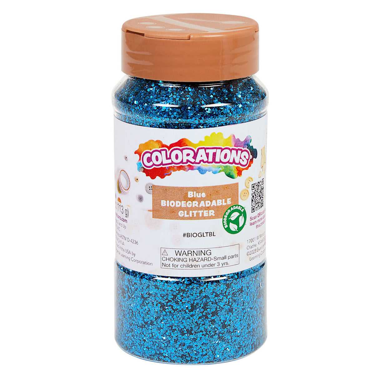Colorations - paillettes dégradables organiques - bleu, 113 grammes