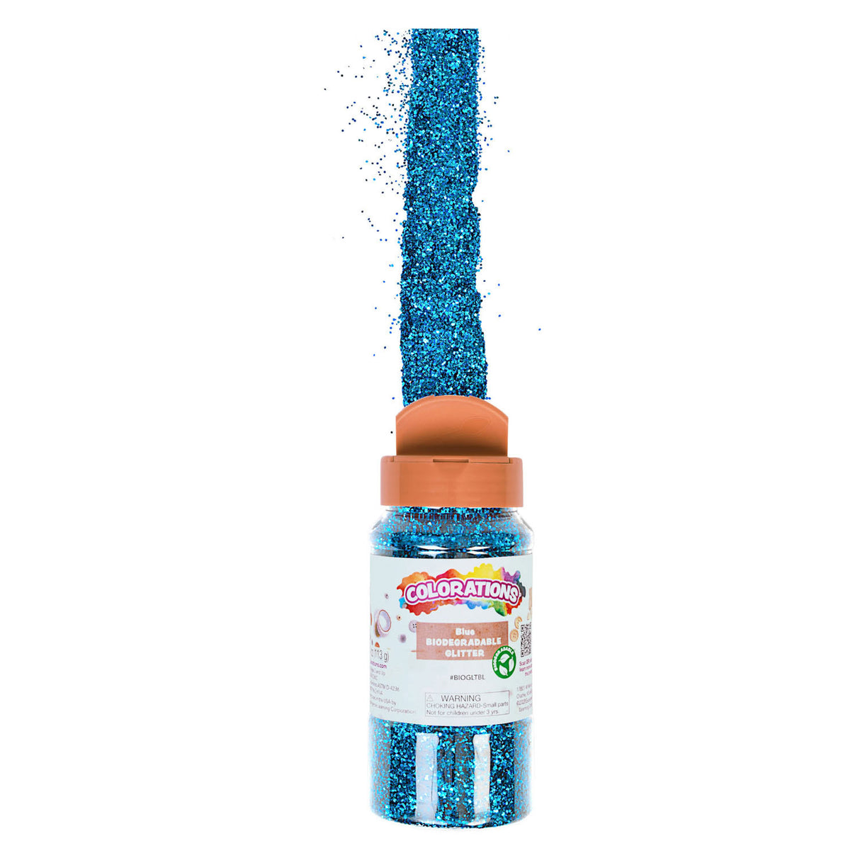 Colorations - paillettes dégradables organiques - bleu, 113 grammes