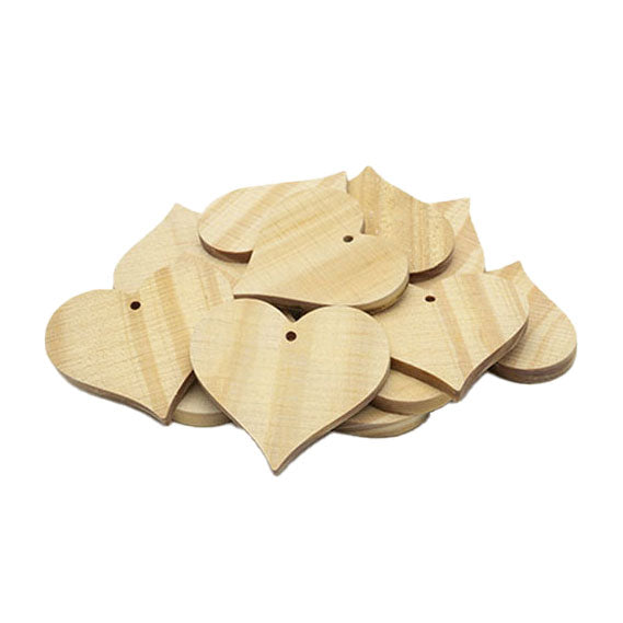 Colorations - Ornements de cœur en bois grand, 20e.