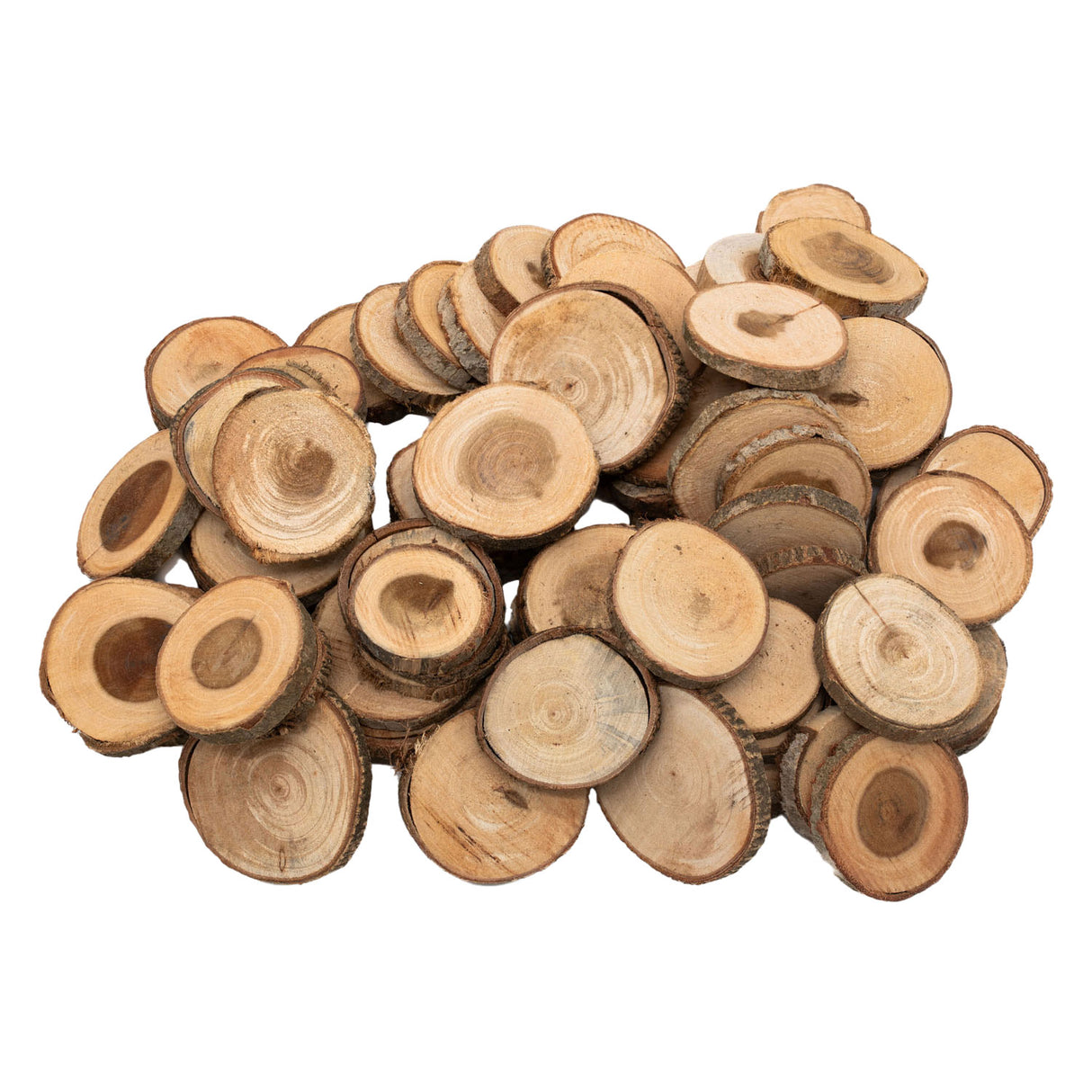 Colorations - Disques en bois non transformés 3-5 cm, 1 kg