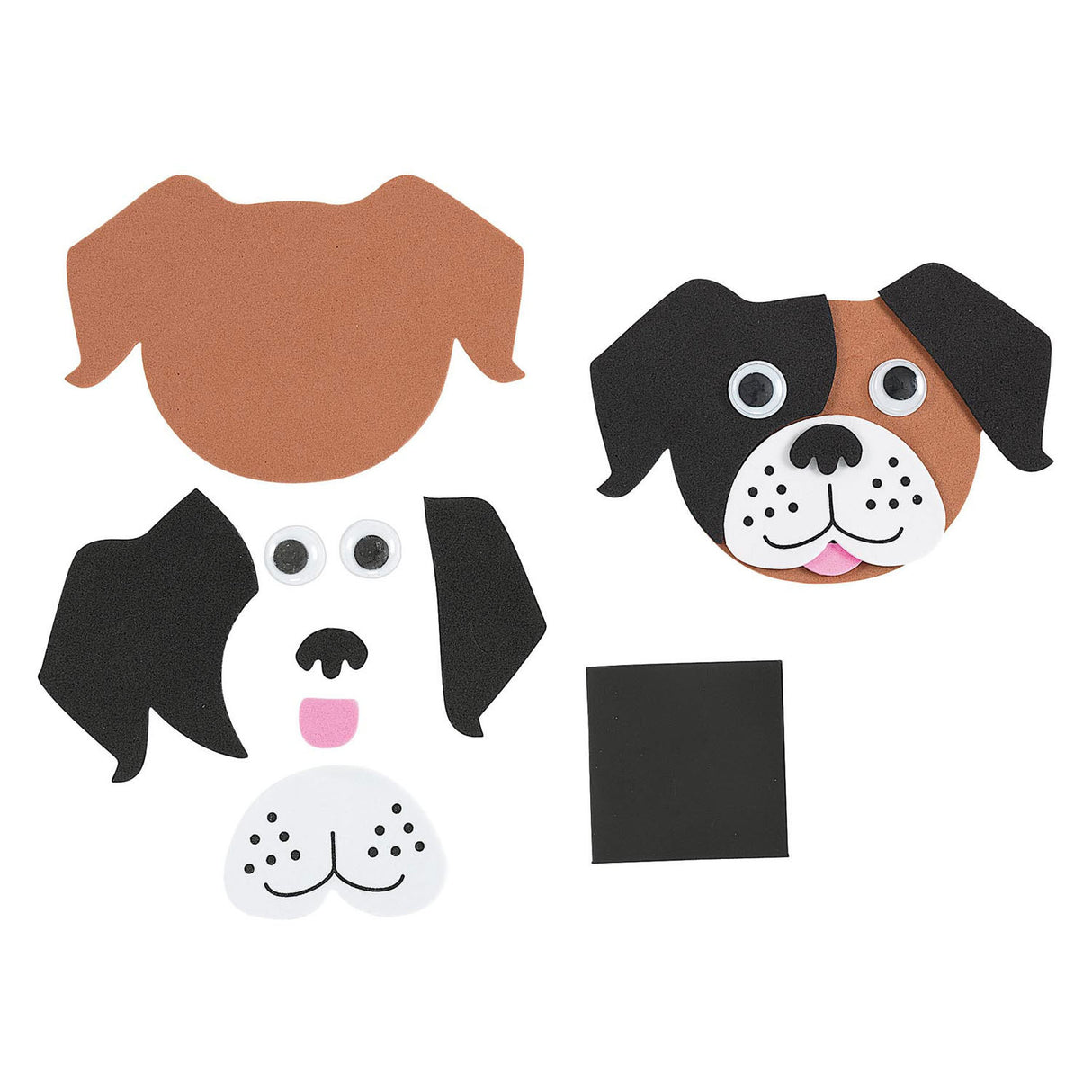 Colorations - Les visages d'animaux en mousse font un ensemble d'artisanat, 36dlg.