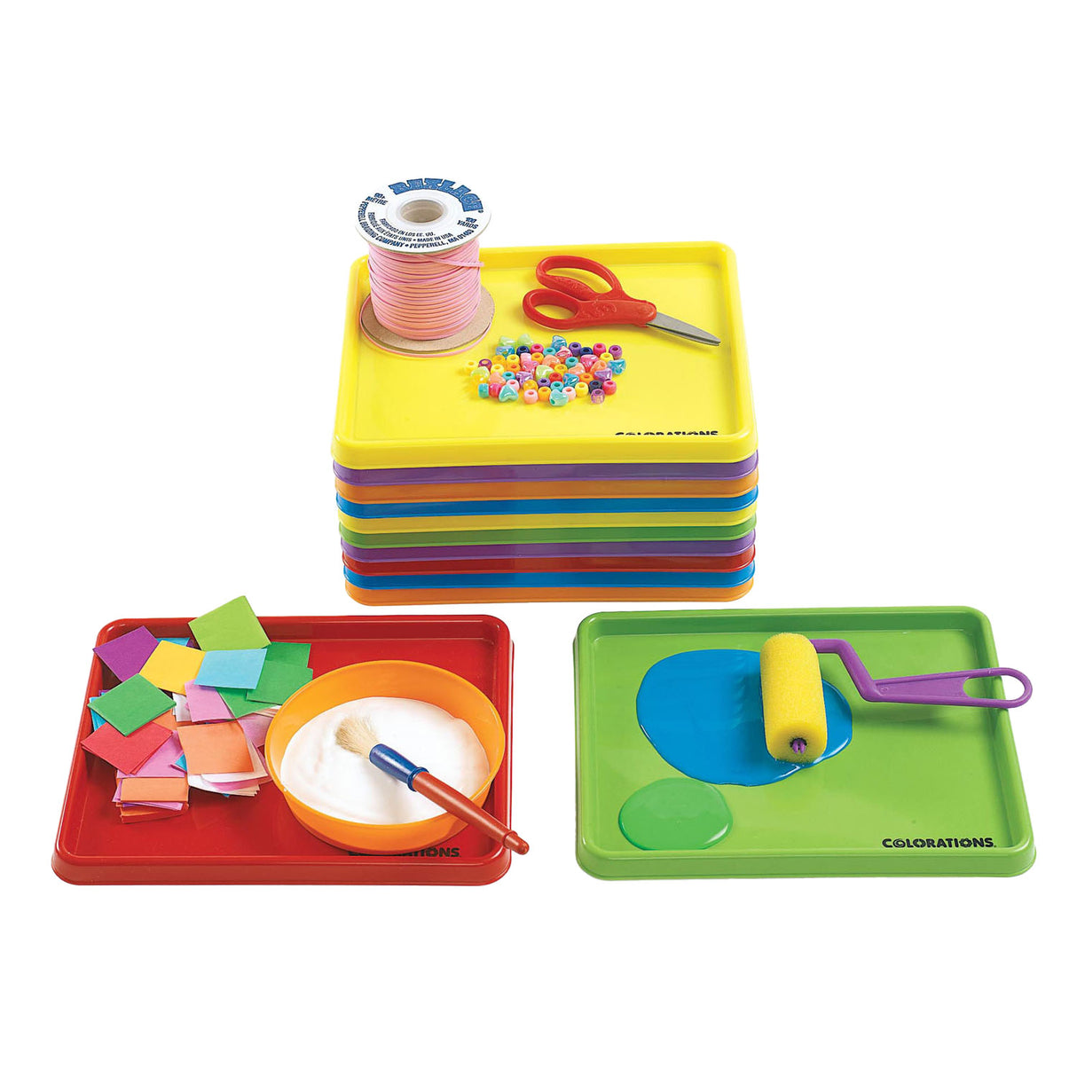 Colorations - plateau d'artisanat, ensemble de 12