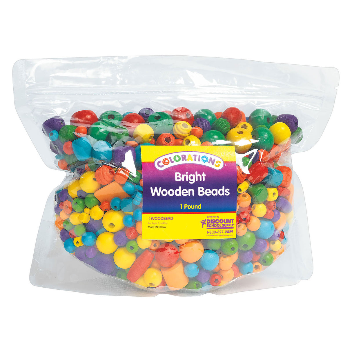 Colorations - Perles en bois transparent, 450 grammes