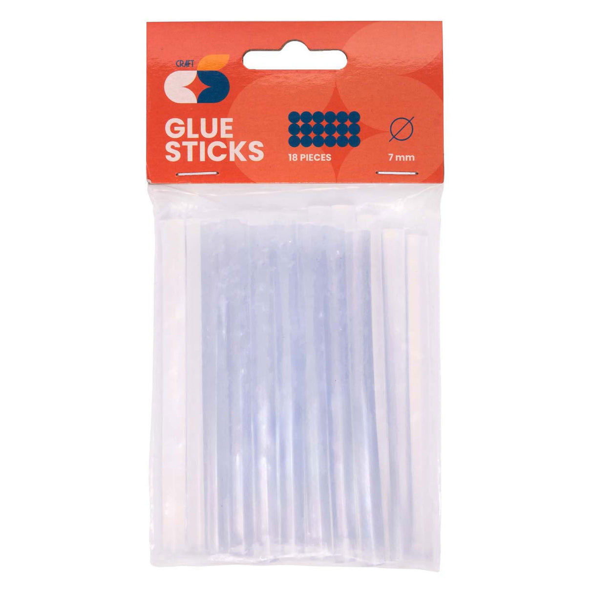 Colorations - bâtons de colle thermofusible transparents - 7x100 mm, 18 pcs.