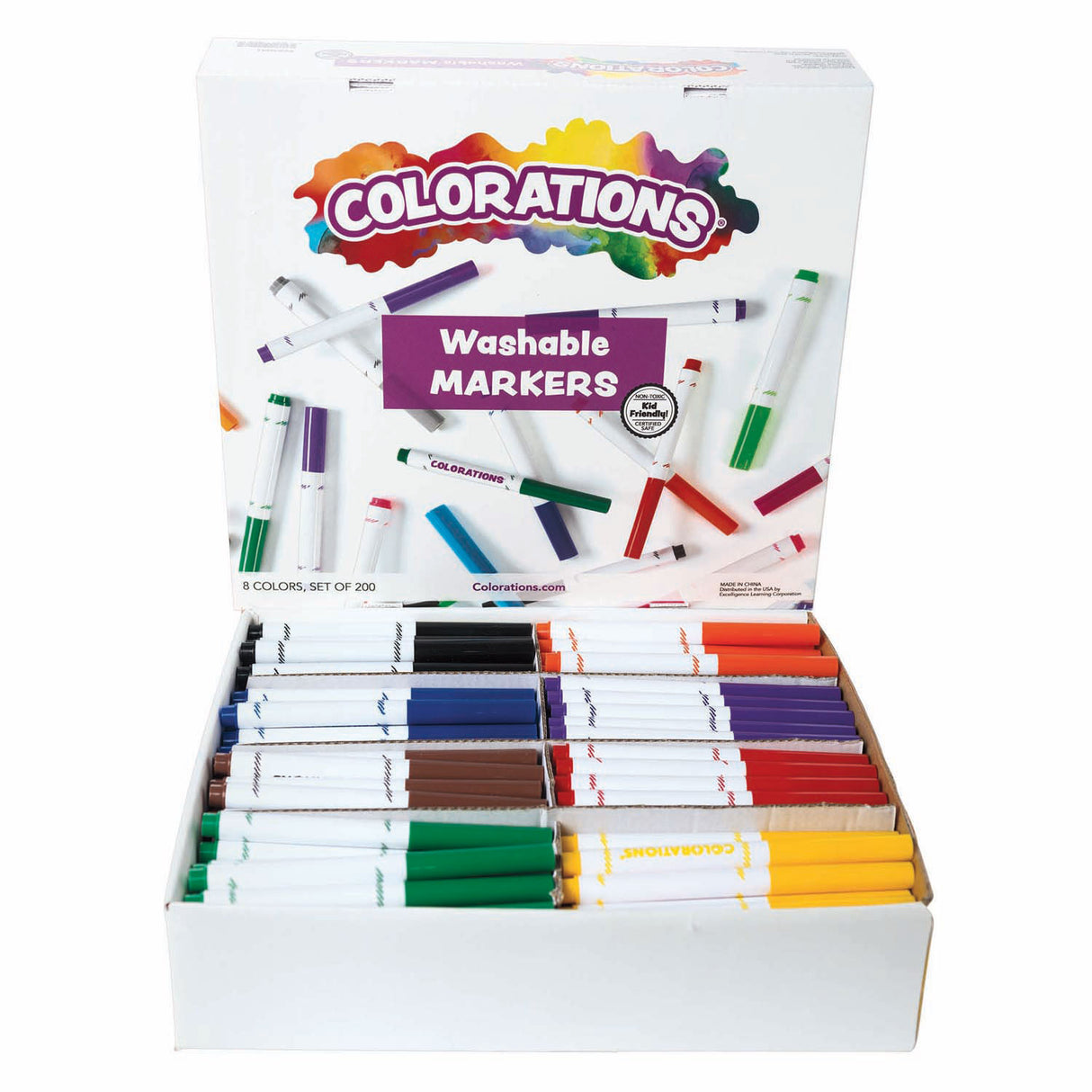 Colorations - marqueurs lavables, 200 pcs.