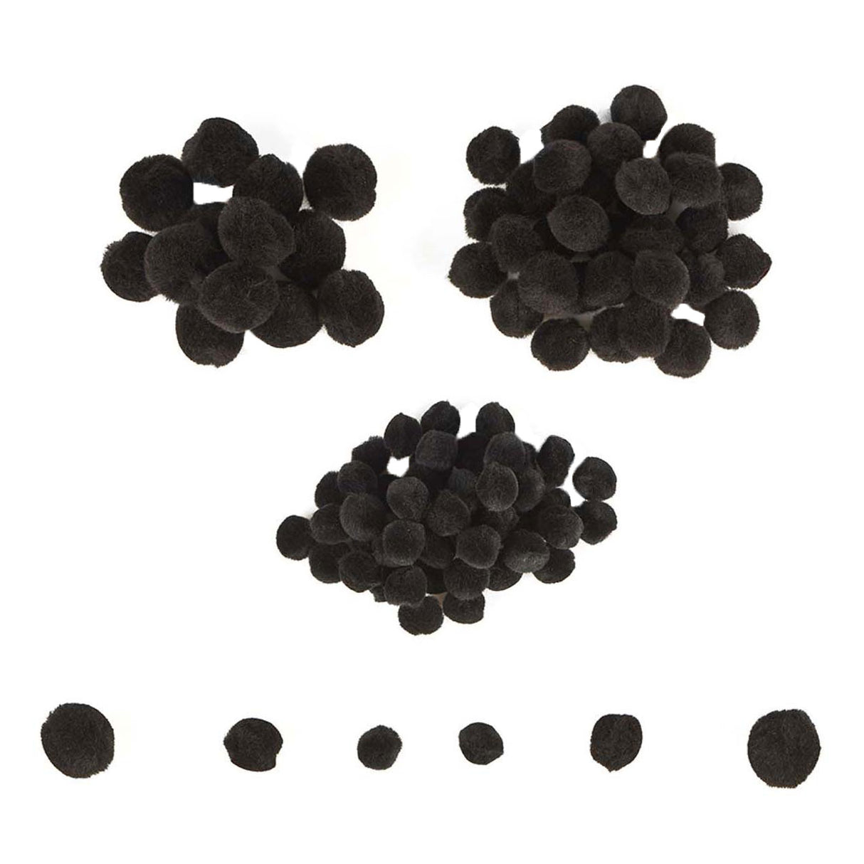 Colorations - mini pompons noirs, 100 pcs.