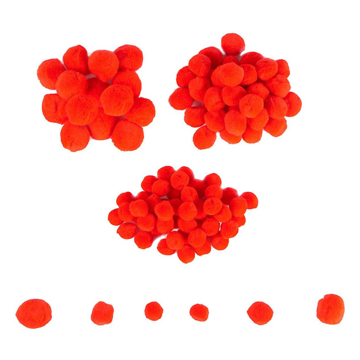 Colorations - mini pompons rouges, 100 pcs.