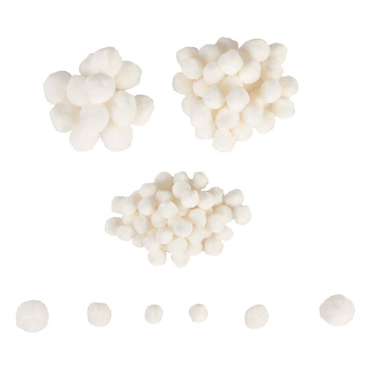 Colorations - mini pompons blancs, 100 pcs.
