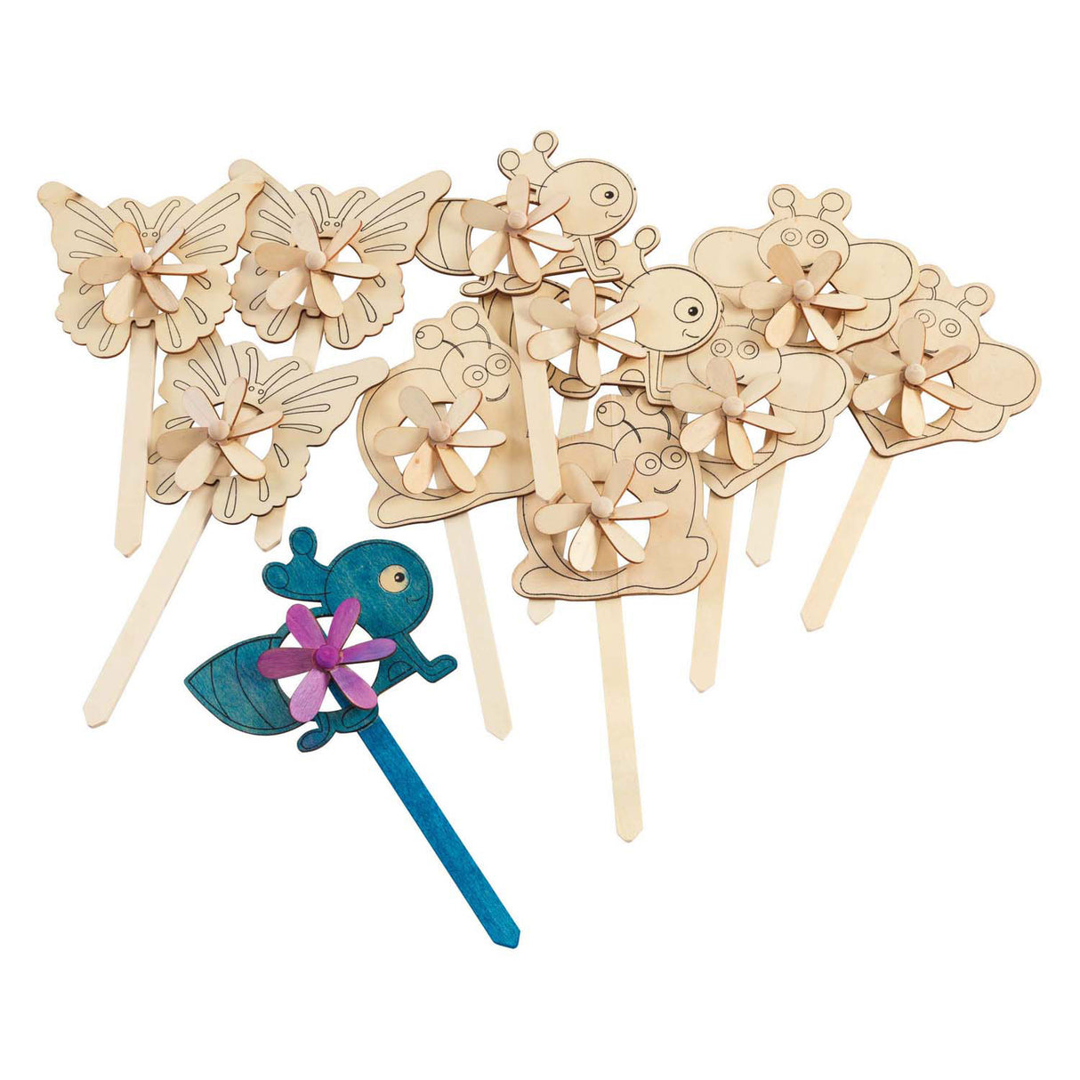 Colorations - fabriquez vos propres moulins à vent de jardin, 12 pcs.