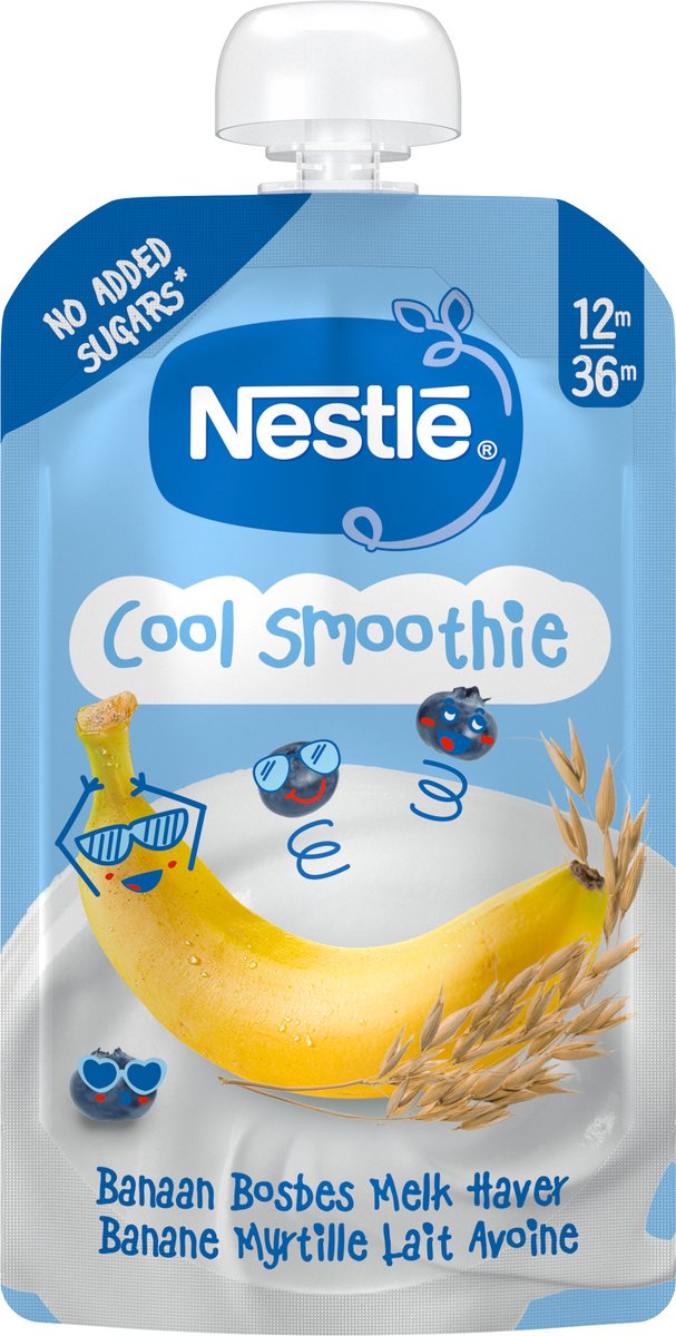 Nestlé cool smoothie banane myrtille lait avoine - 12+ mois - 8 x 110g
