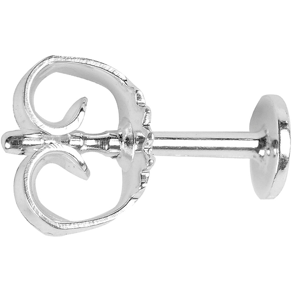Creativ company boucles d'oreilles clous, l : 13 mm, d 5 mm, argent, 10 pièces 1 boîte