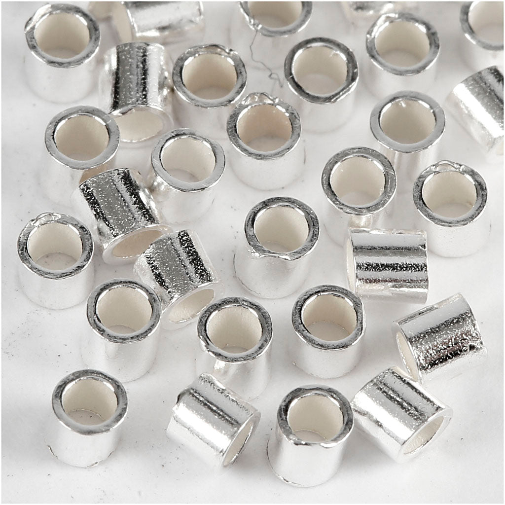 Perles à écraser Creativ company, d 2 mm, argent, 50 pièces 1 boîte