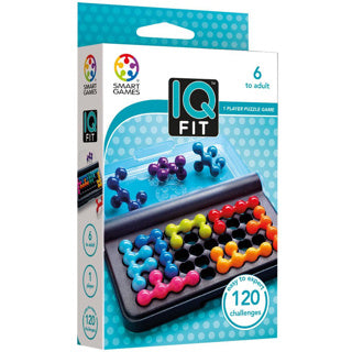 Smartgames IQ Fit - jeu de réflexion logique et puzzle de voyage - 120 devoirs avec pièces de puzzle 3D - jeu solo éducatif pour enfants et adultes - à partir de 6 ans