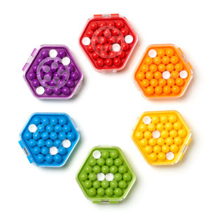 Smartgames IQ mini hexpert - jeu de réflexion de poche puzzle de voyage - 120 devoirs avec grille hexagonale - jeu solo éducatif - à partir de 7 ans