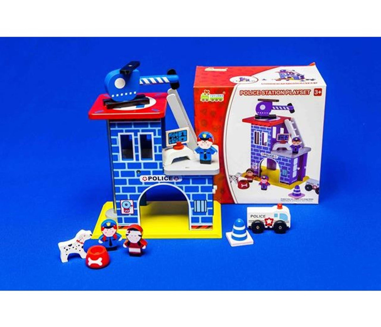 Set de jeu Commissariat de police en bois 22x12,5x22cm