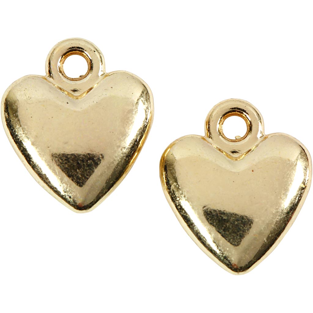 Pendant de Creativ Company Heart-Shaped Gilded, 10e.