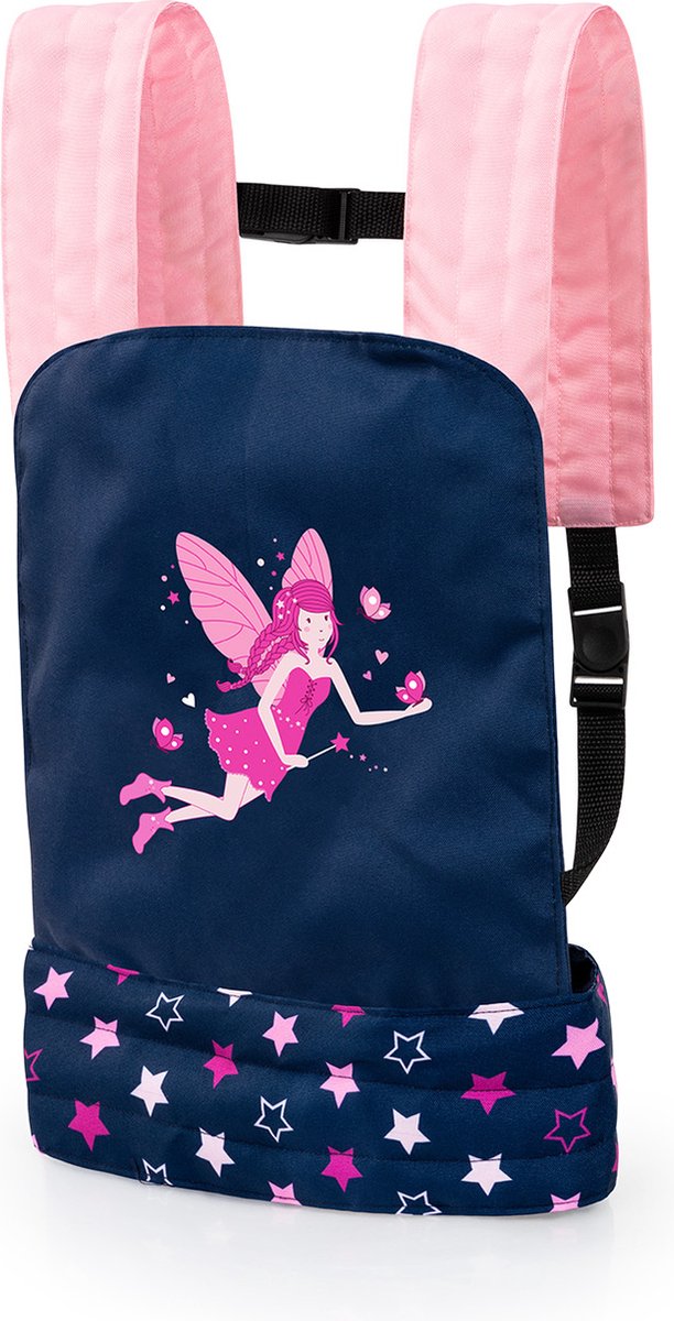 Conception Bayer - porte-poupée easycarry, bretelles réglables, portable avant et arrière, bleu, rose, fée