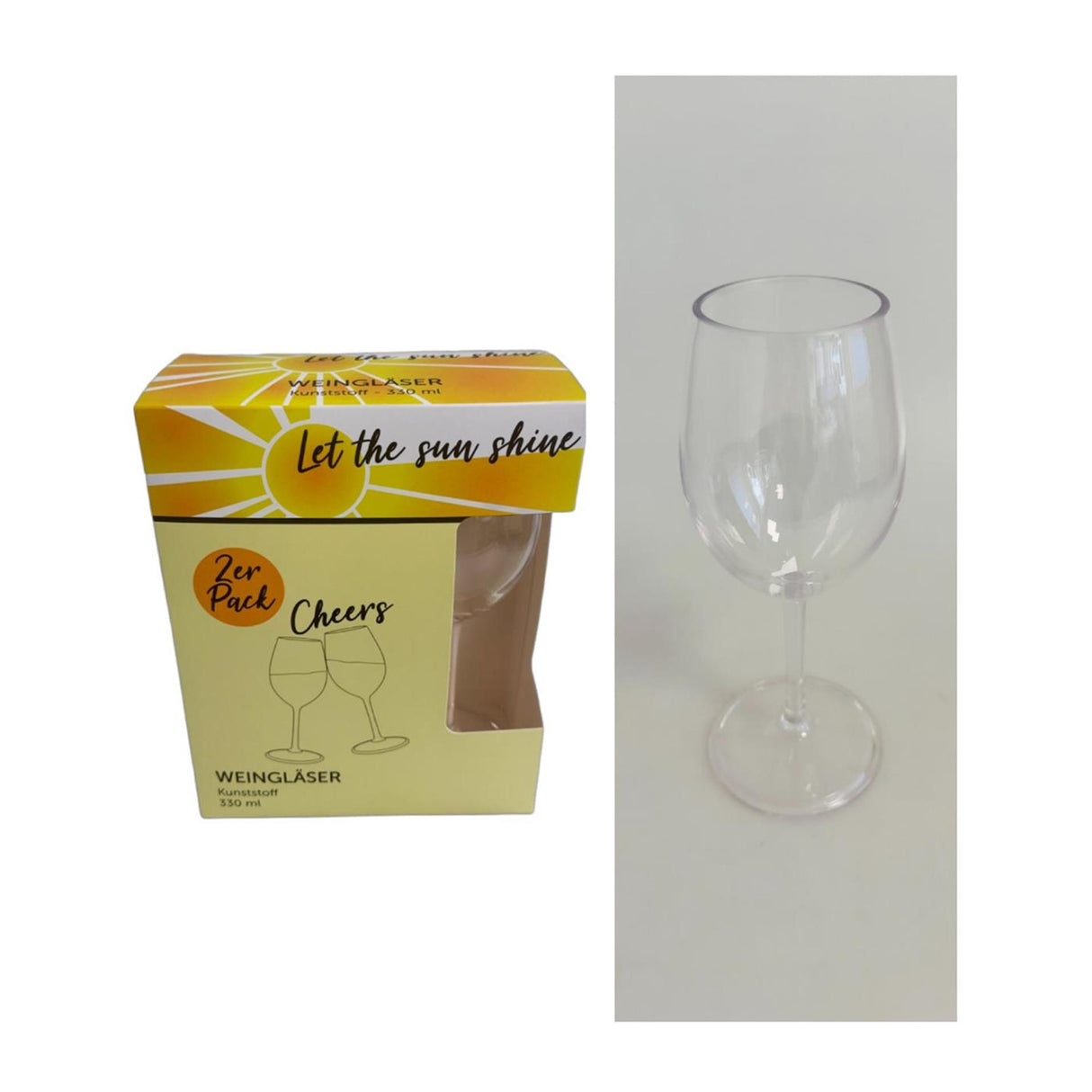 Z1 set de verres à vin plastique 2 pièces 330ml