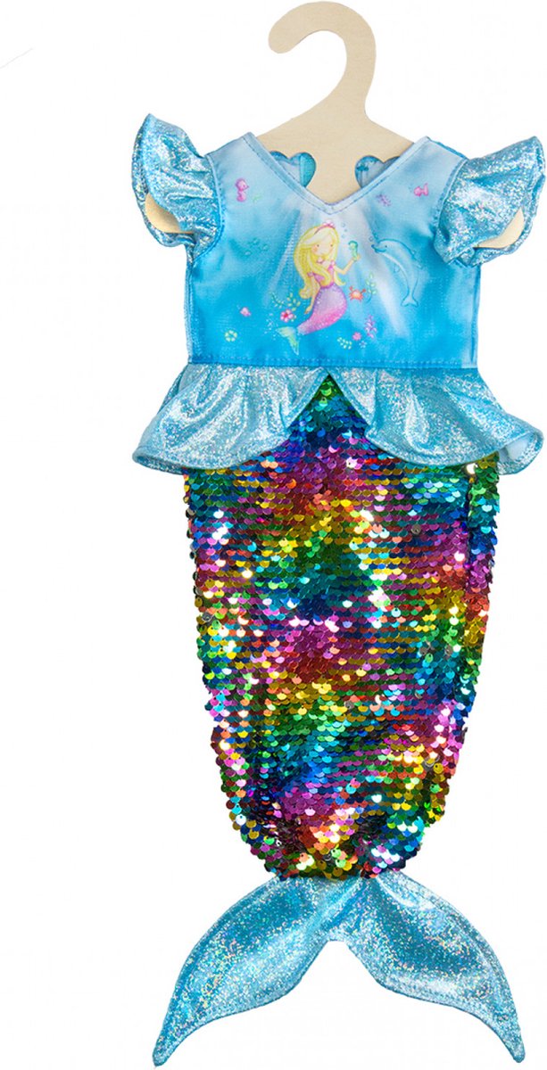 Robe de poupée sirène Heless à paillettes, 28-35 cm