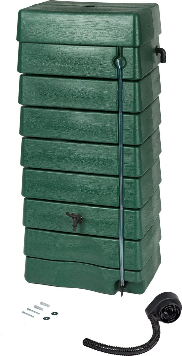 Nature - réservoir de pluie - 276l - h134,5 x 58,5 x 39,5cm - vert - modèle mural
