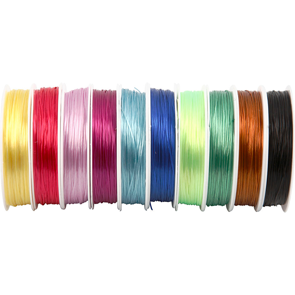 Cordon élastique Creativ company, épaisseur 1 mm, différentes couleurs, 10x25 m 1 boîte