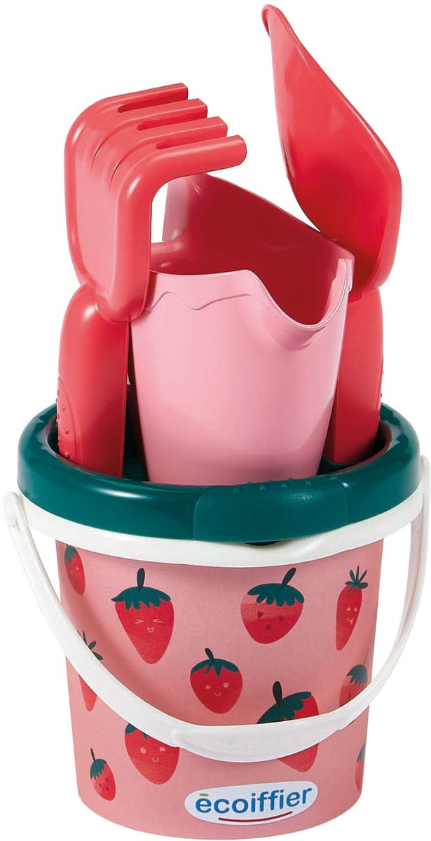 Ensemble de plage fraise Ecoiffier, 4 pièces.