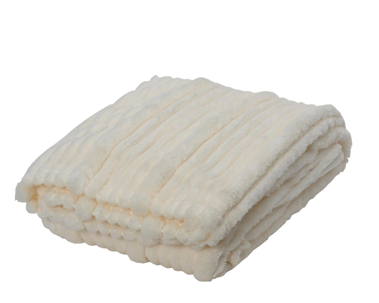 Decoris couverture de vie velours 130x170cm blanc