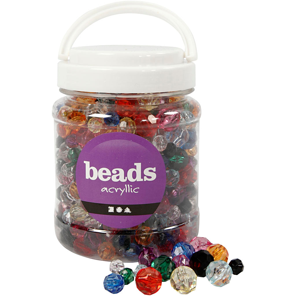 Https : www.ccobby.nl perles à facettes-taille-10-12-16-mm-taille du trou-1-2-5-mm-ca-440-div-diverses-couleurs-500-gr-700-ml-1-box
