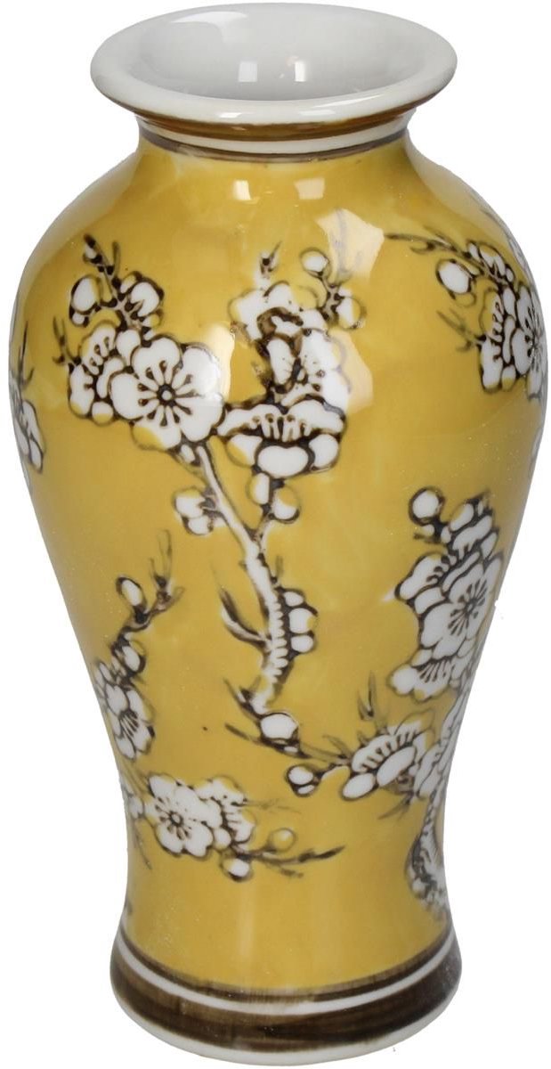 Hd collection vaas porselein geel 20x20x35,5cm