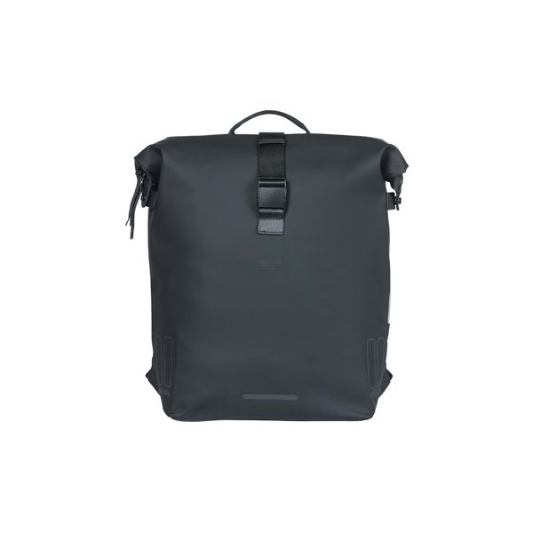 Basil Soho Nordlicht Bicycle Sac à dos - Black Modern Backpack avec éclairage LED pour le vélo électrique pour hommes pour femmes - Imperpose - 17L - noir