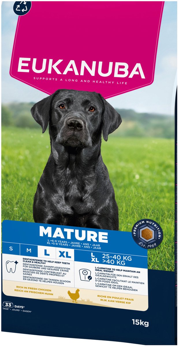 Eukanuba poulet mature grande race - nourriture pour chien - 15 kg