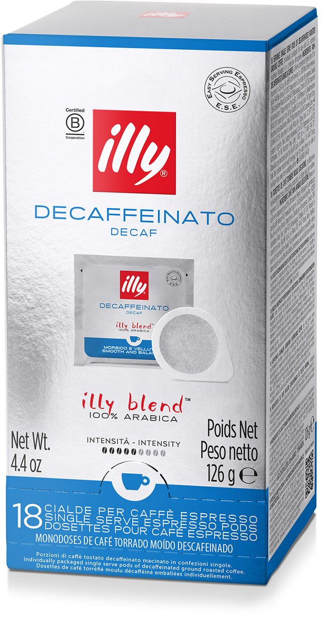 Illy - e.s.e. portions - dosettes de café - sans caféine - 12 x 18 pièces