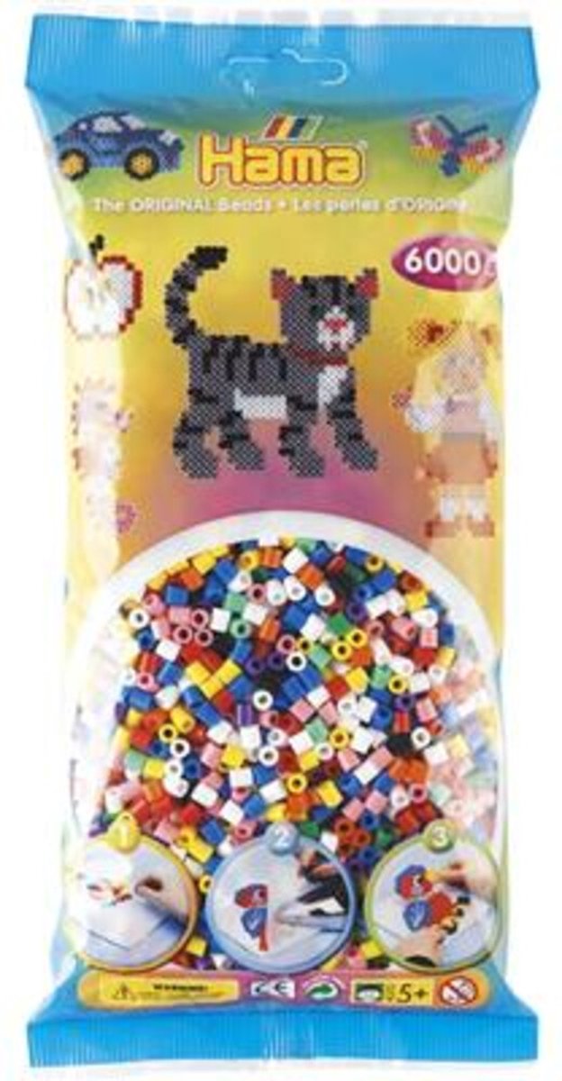 Perles thermocollantes Hama midi, mélange de couleurs (00), 6000 pcs.