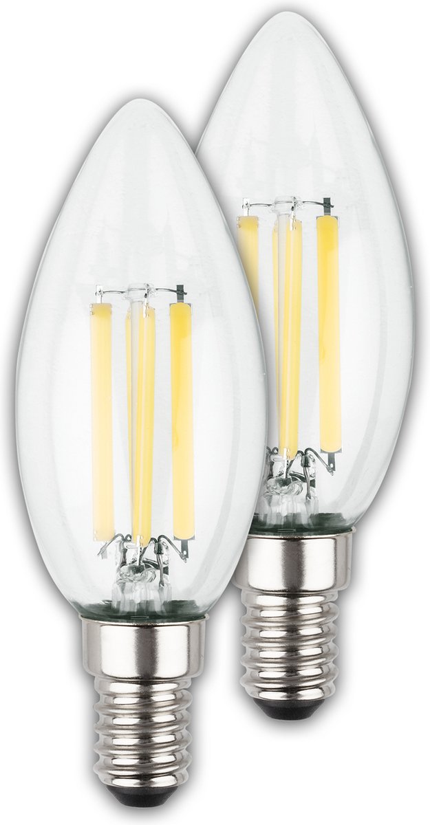 Briloner - lampe LED ultra efficace - lot de 2 sources lumineuses - e14 - éclairage à filament - bougie - 2,5w - 525lm - lumière blanc chaud 2 700 k - ø3,5 cm