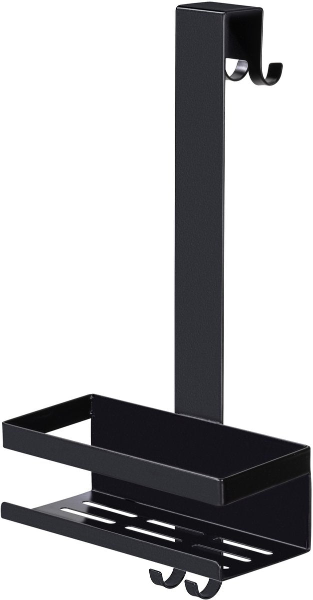 Wenko support de douche bribano uno acier inoxydable noir mat 23x44,5 cm - support de douche sans perçage - support de douche suspendu - panier de douche - support de douche mural