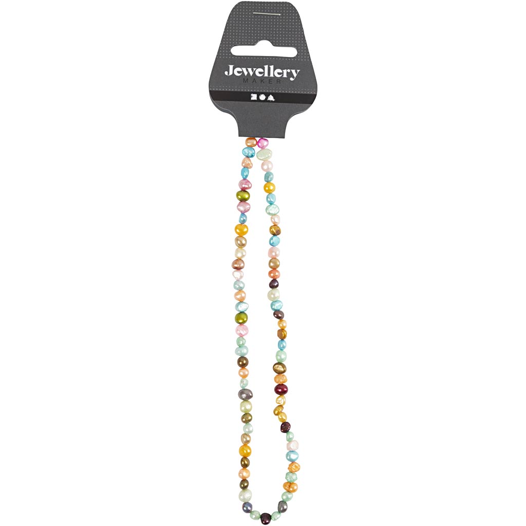 Perles d'eau douce Creativ Company, taille 5-6 mm, taille du trou 0,5 mm, env. 70 pièces, 40 cm 1 boîte