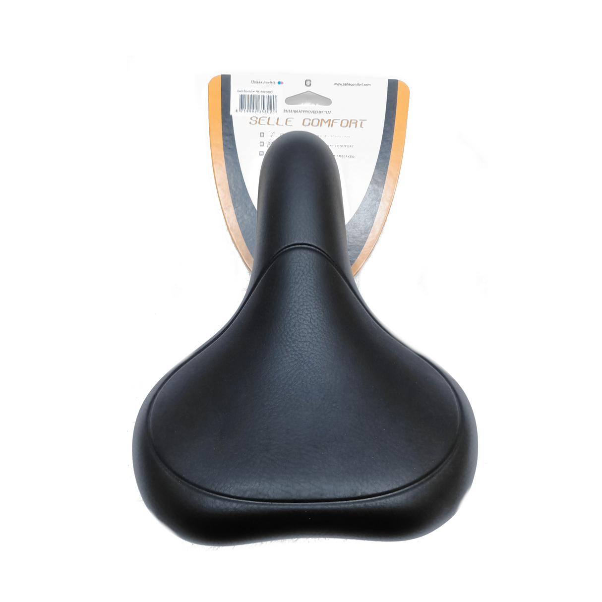 Selle Comfort Saddle E-Bike noir, sans nœud coulant